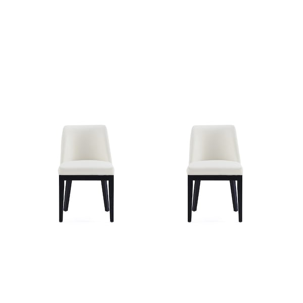 Manhattan Comfort Gansevoort Faux Leather Dining Chair in Cream - Set of 2 DC051-CR - main